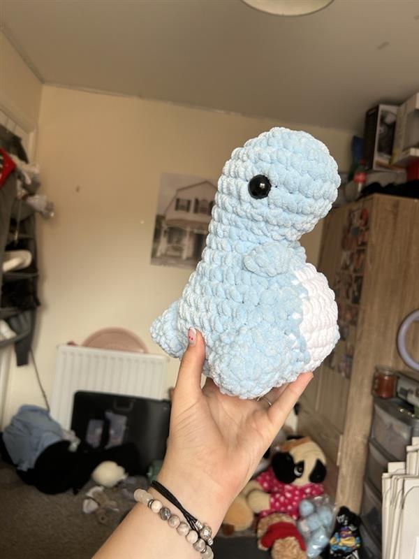 Blue Crochet Dinosaur