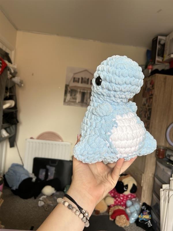 Blue Crochet Dinosaur