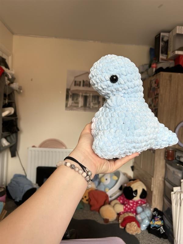 Blue Crochet Dinosaur