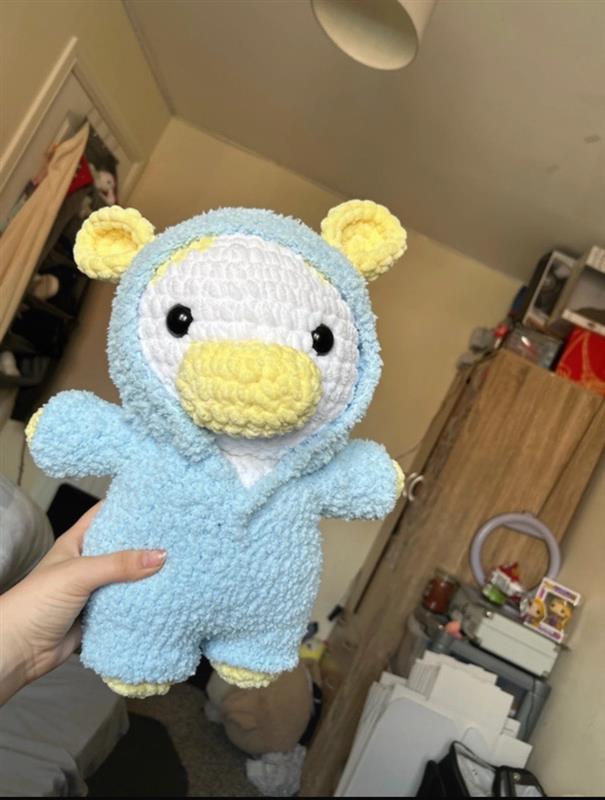 Crochet Cow in Onesie Plushie
