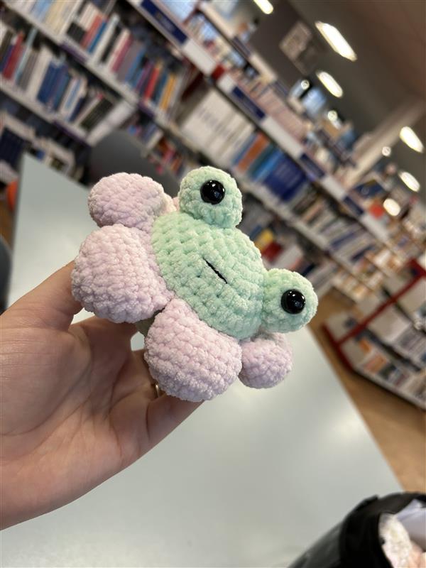Pastel Crochet Flower Frog